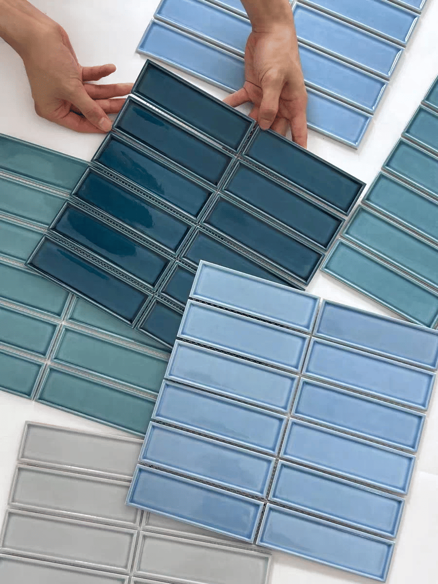 โมเสค TIMELESS TILES รุ่น BAR 29.3X28.5 ซม. สีฟ้า LIGHT BLUE ผิวเงา_7