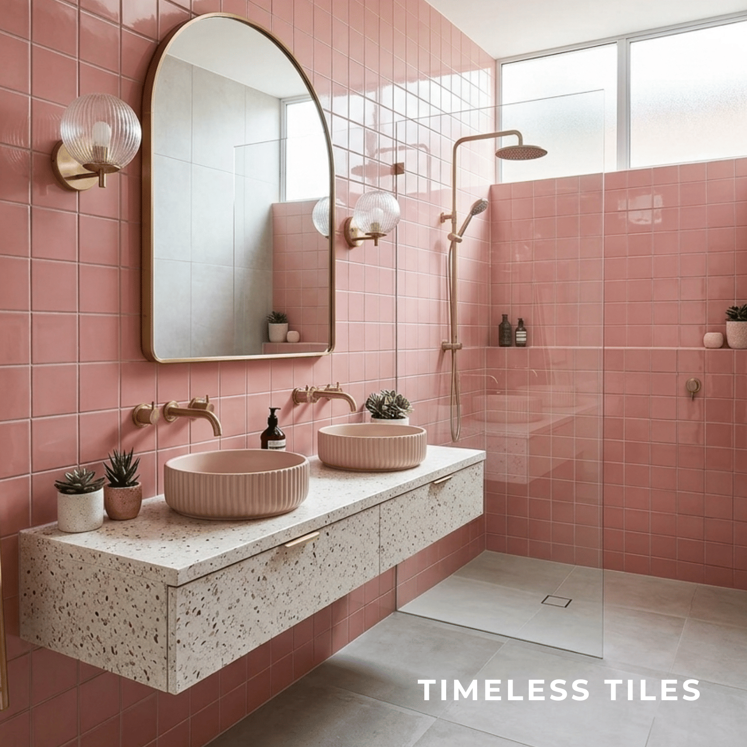 โมเสค TIMELESS TILES รุ่น 3X3 SQUARE MOSAIC TILES ขนาด 30X30 ซม. สีชมพูพาสเทล ผิวเงา_7