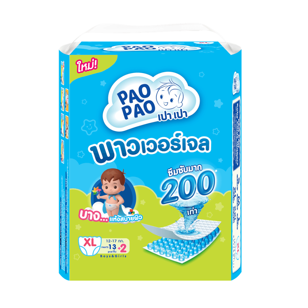 ผ้าอ้อมเด็กแบบกางเกง PAOPAO ขนาดพกพา Size XL 15 ชิ้น (12-17 kg)_0