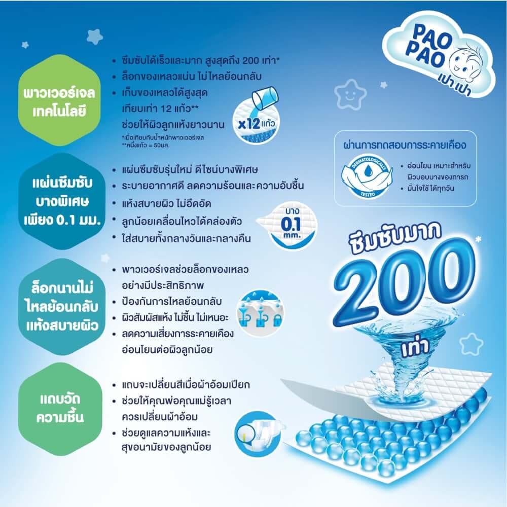 ผ้าอ้อมเด็กแบบกางเกง PAOPAO ขนาดพกพา Size XL 15 ชิ้น (12-17 kg)_4