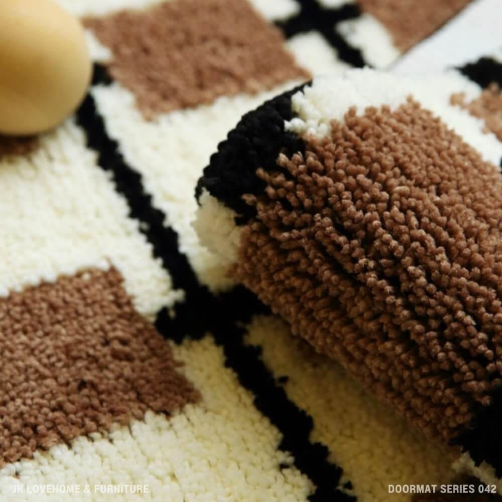 พรมเช็ดเท้า JKLOVEHOME DOORMAT SERIES 042 40X60 ซม. สีน้ำตาล