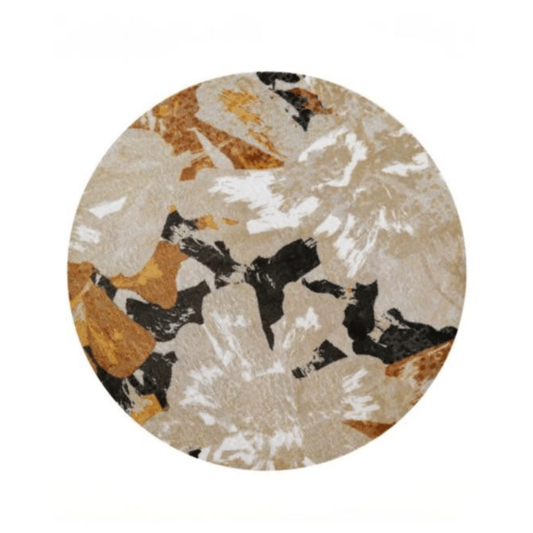 พรมกลม JKLOVEHOME SOFT ROUND CARPET SERIES 027 120 ซม. สีเบจ_0