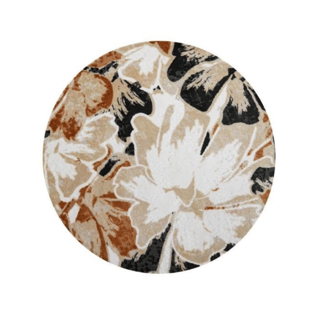 พรมกลม JKLOVEHOME SOFT ROUND CARPET SERIES 027 200 ซม. สีเบจ_0