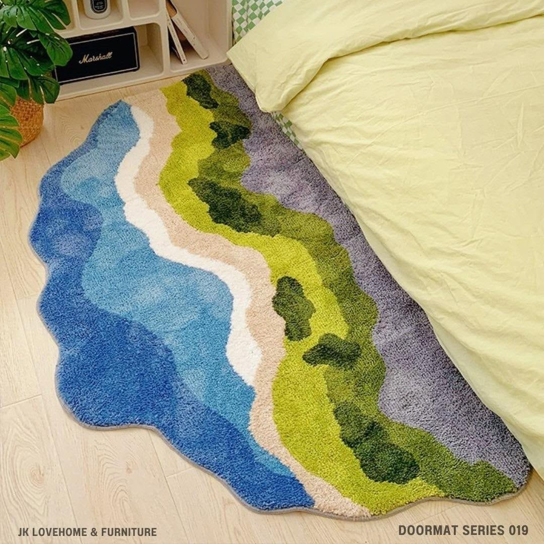 พรมเช็ดเท้า JKLOVEHOME DOORMAT SERIES 019 80X160 ซม. สีเขียว_1
