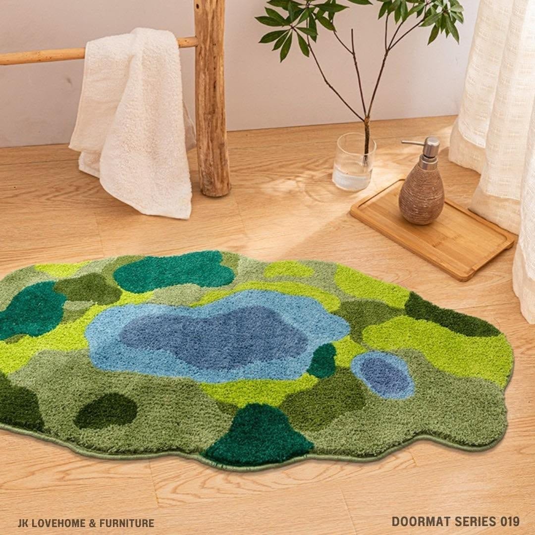 พรมเช็ดเท้า JKLOVEHOME DOORMAT SERIES 019 60X120 ซม. สีเขียว_1