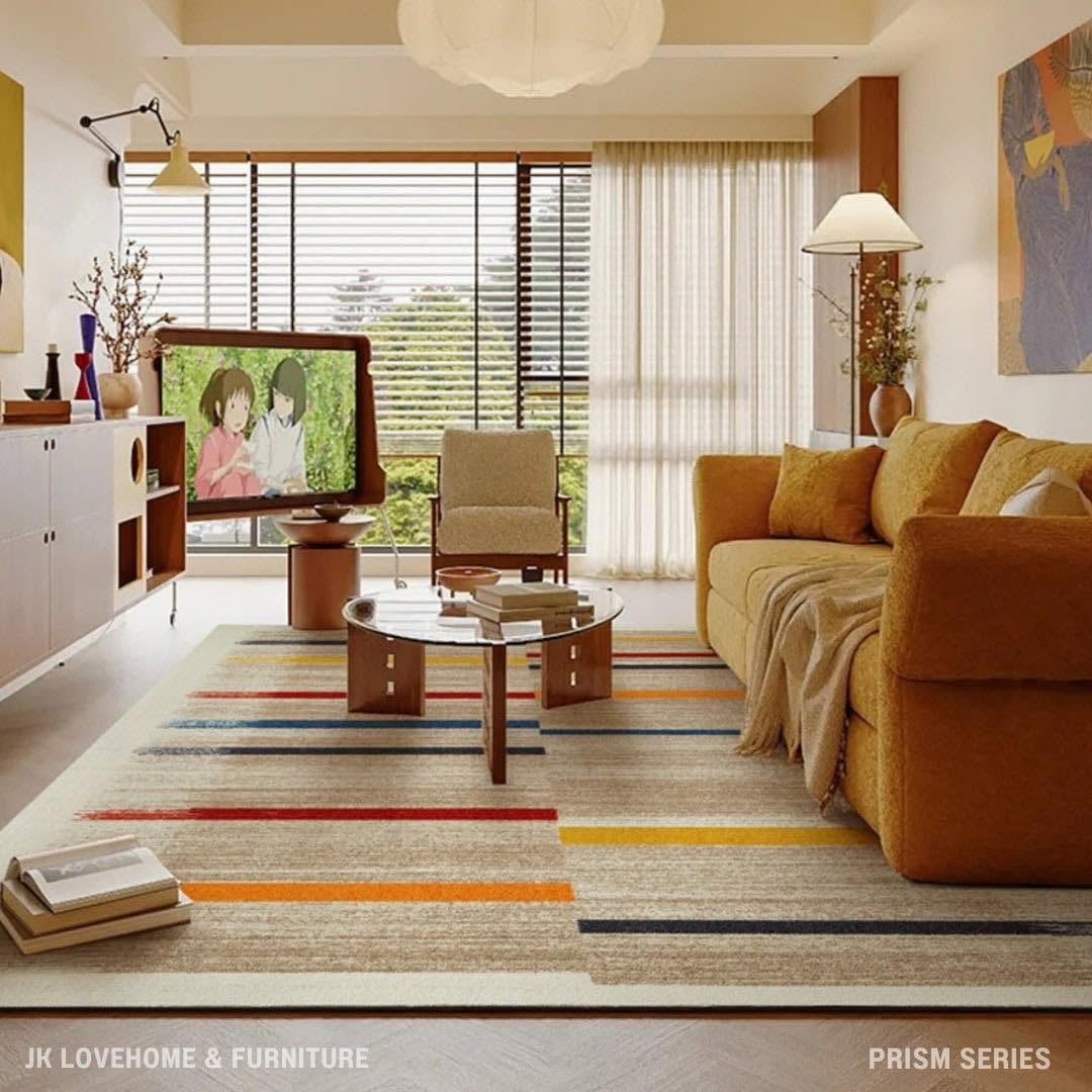 พรมปูพื้น JKLOVEHOME PRISM SERIES 200X290 ซม. สีเบจ_1