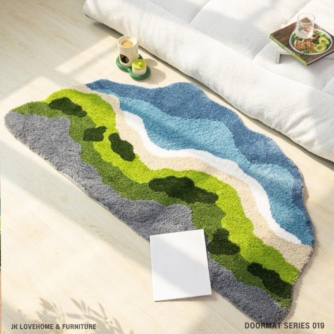 พรมเช็ดเท้า JKLOVEHOME DOORMAT SERIES 019 80X160 ซม. สีเขียว_2