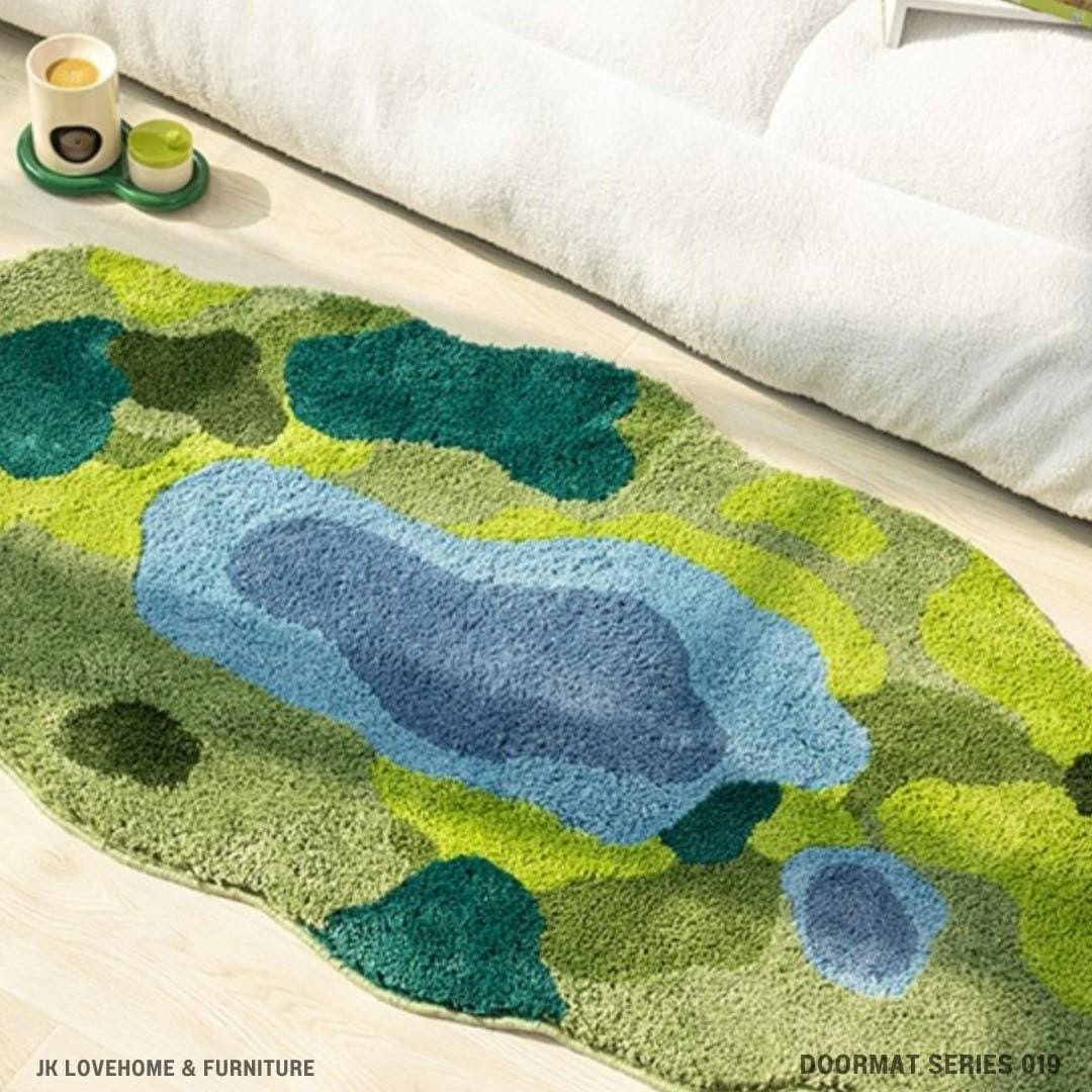 พรมเช็ดเท้า JKLOVEHOME DOORMAT SERIES 019 60X120 ซม. สีเขียว_2