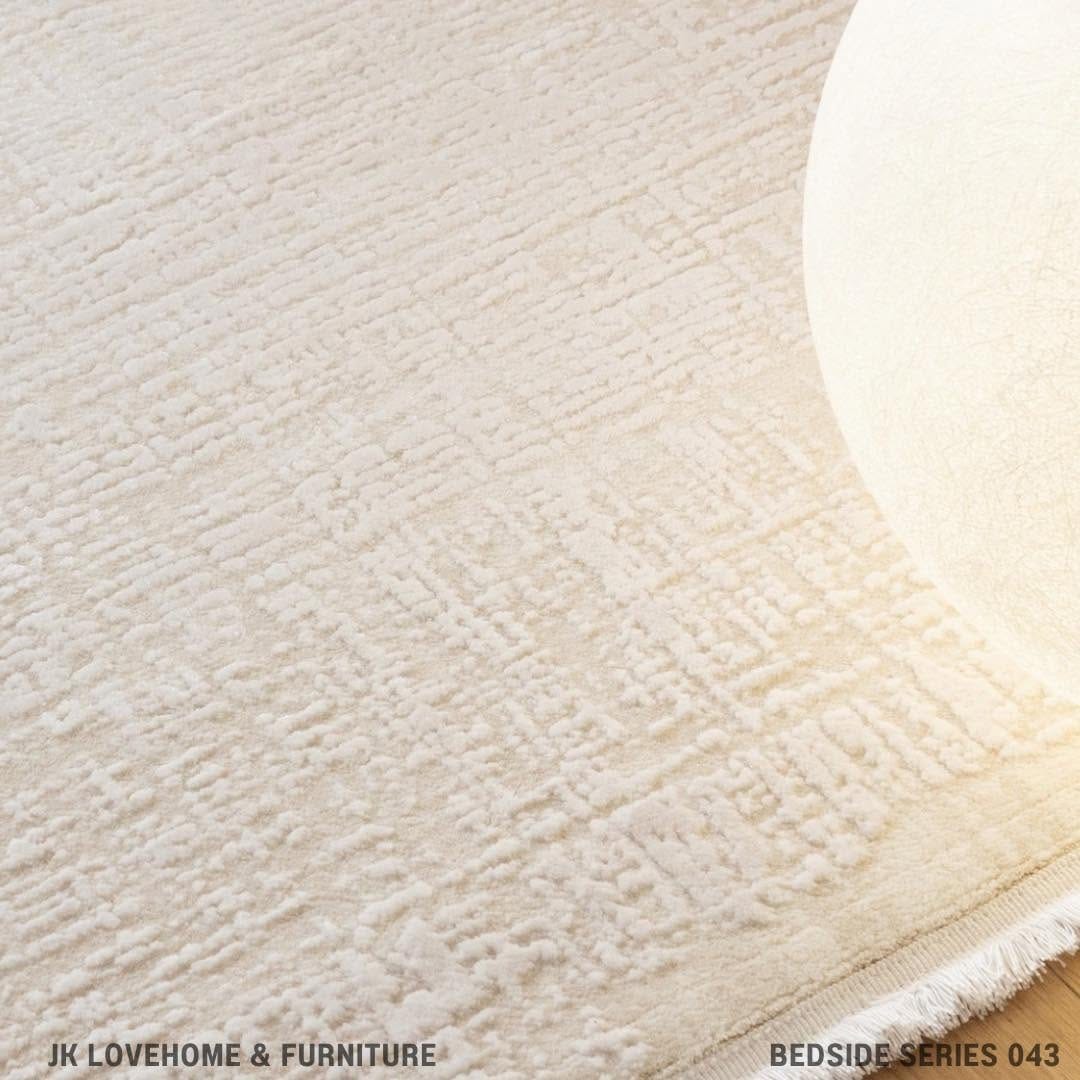 พรมข้างเตียง JKLOVEHOME BEDSIDE SERIES 043 80X150 ซม. สีเบจ_3