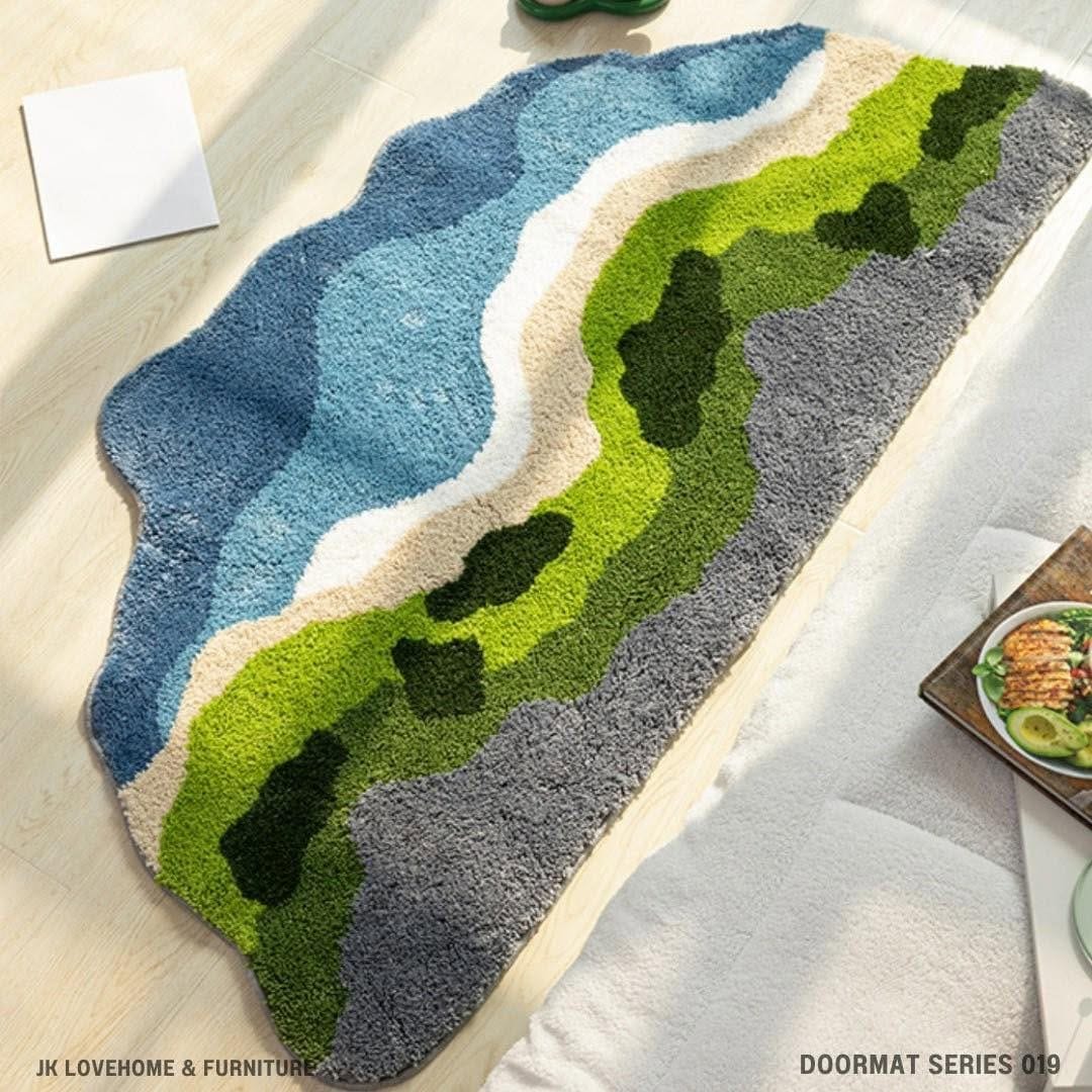 พรมเช็ดเท้า JKLOVEHOME DOORMAT SERIES 019 80X160 ซม. สีเขียว_3