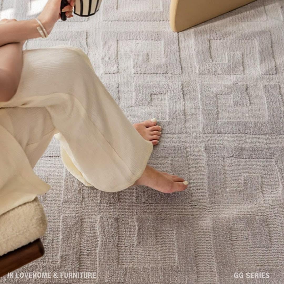 พรมปูพื้น JKLOVEHOME GG SERIES  160X230 ซม. สีเบจ_3