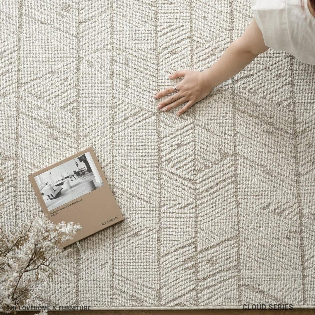 พรมปูพื้น JKLOVEHOME CLOUD SERIES 240X340 ซม. สีครีม_4