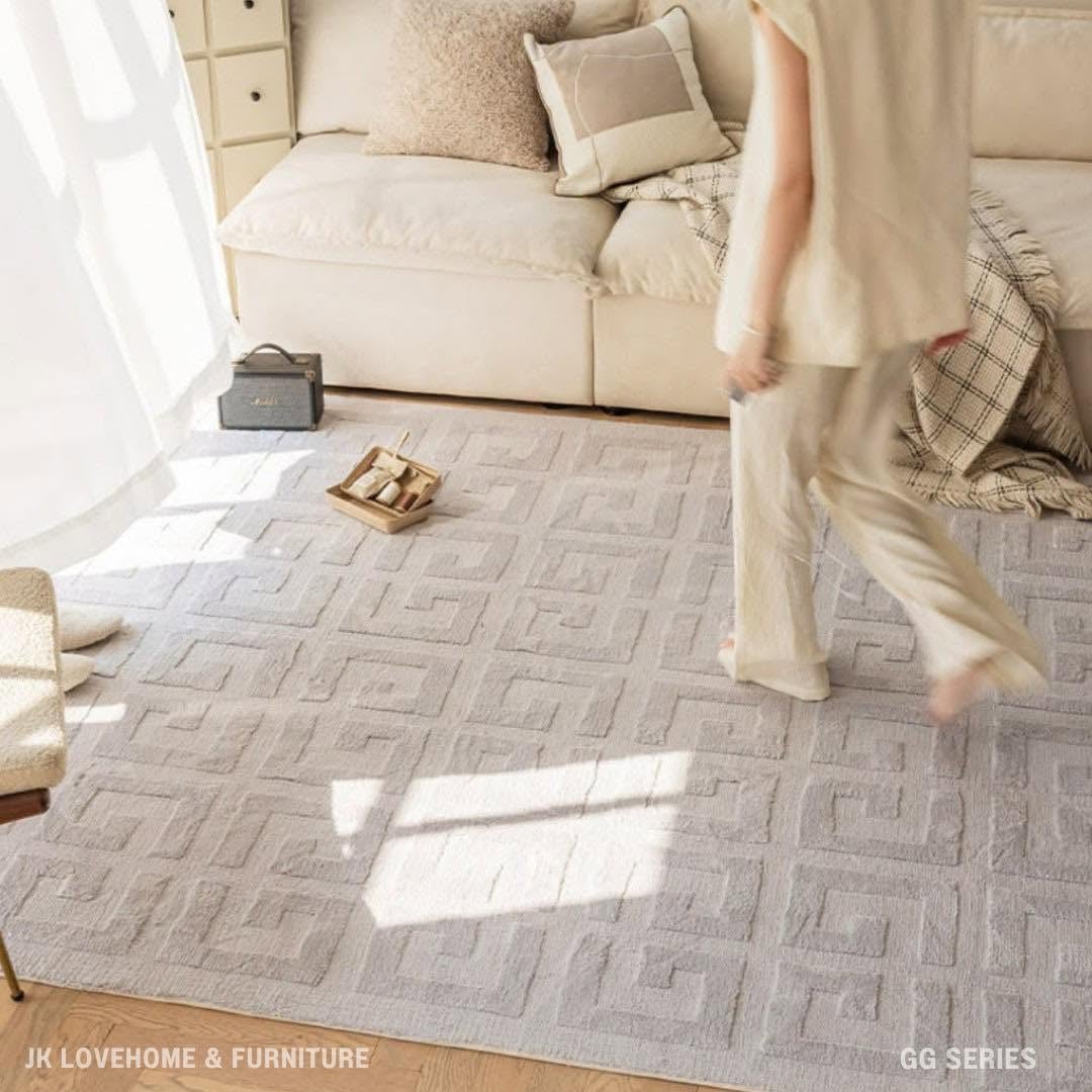 พรมปูพื้น JKLOVEHOME GG SERIES  160X230 ซม. สีเบจ_4