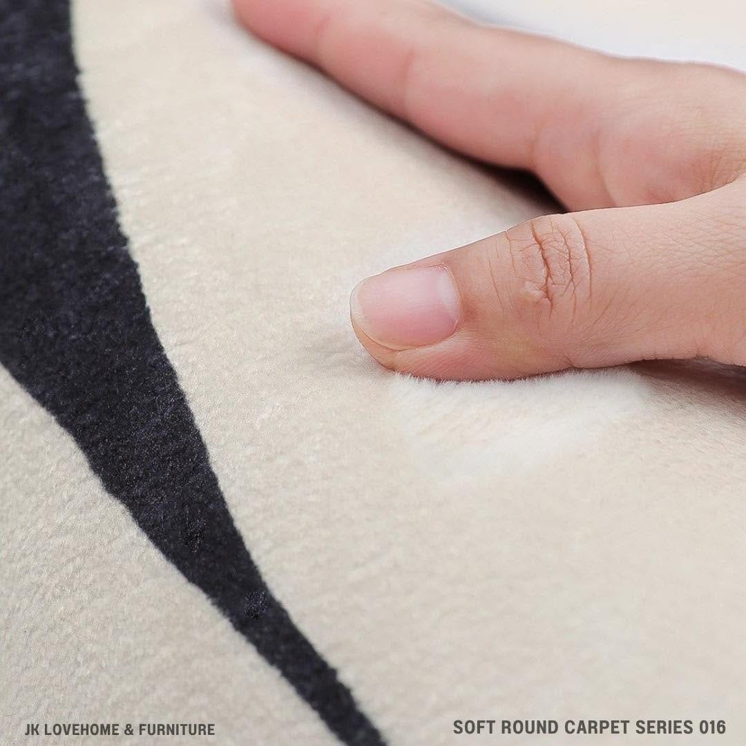 พรมกลม JKLOVEHOME SOFT ROUND CARPET SERIES 016 200 ซม. สีเบจ_6
