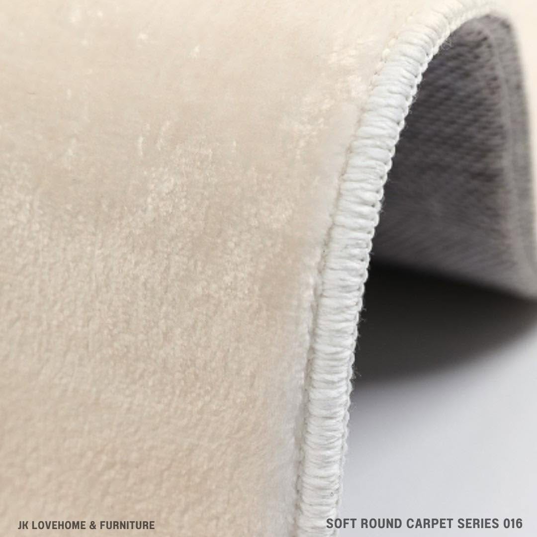 พรมกลม JKLOVEHOME SOFT ROUND CARPET SERIES 016 200 ซม. สีเบจ_7
