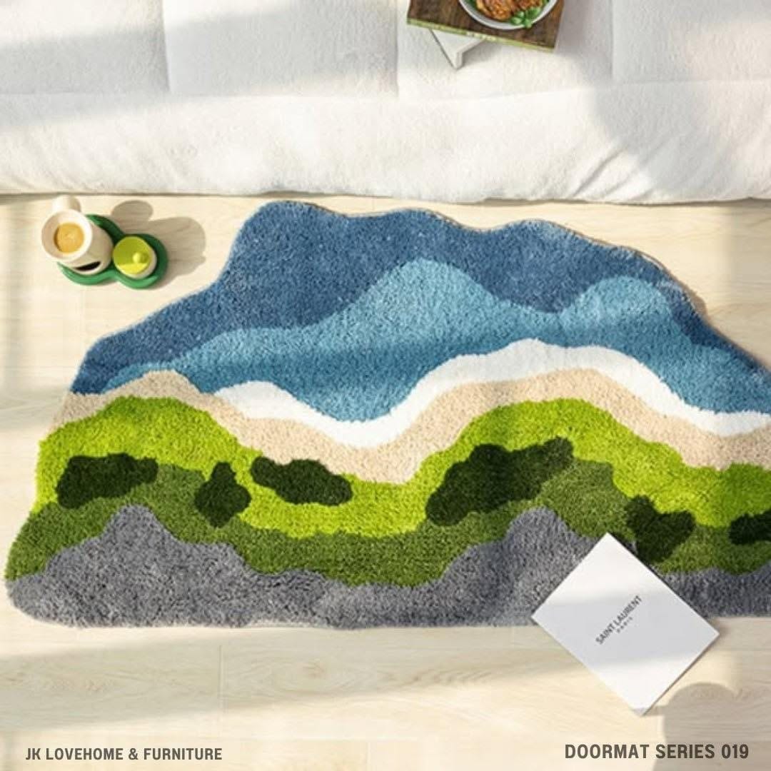พรมเช็ดเท้า JKLOVEHOME DOORMAT SERIES 019 80X160 ซม. สีเขียว_4