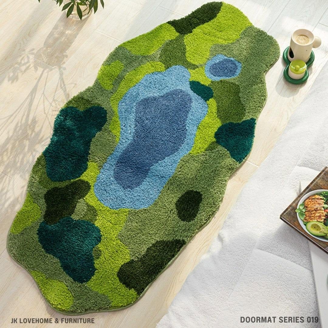 พรมเช็ดเท้า JKLOVEHOME DOORMAT SERIES 019 60X120 ซม. สีเขียว_4