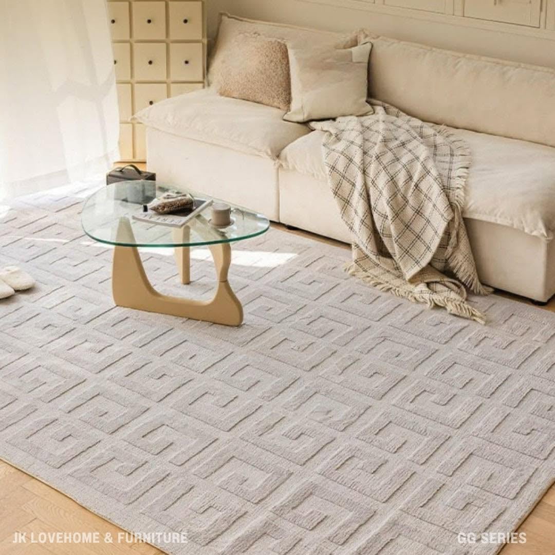 พรมปูพื้น JKLOVEHOME GG SERIES  160X230 ซม. สีเบจ_8