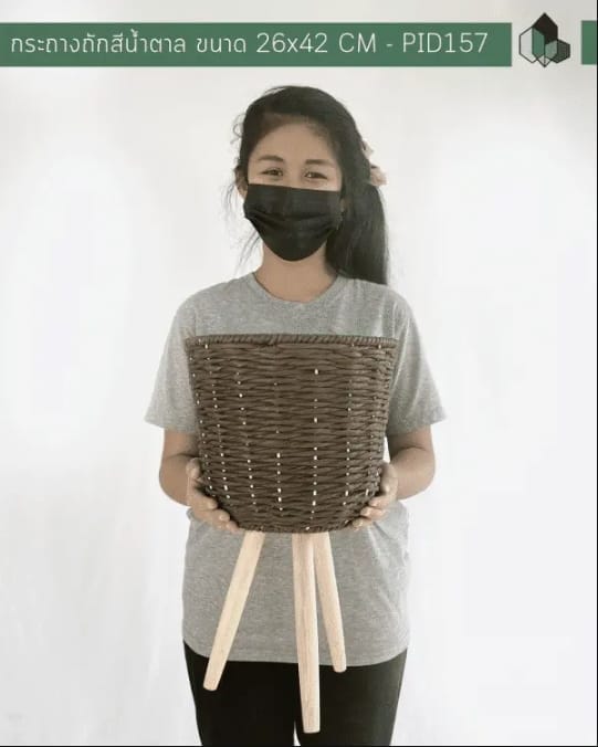 กระถางถักเชือก PIMARN รุ่น PID157 ขนาด 26&times;42 CM สีน้ำตาล