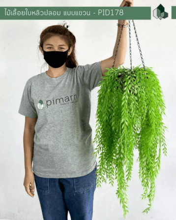กระเช้าไม้เลื้อยปลอม ใบหลิว PIMARN รุ่น PID178 70 CM แบบแขวนกระถางใยมะพร้าว_3