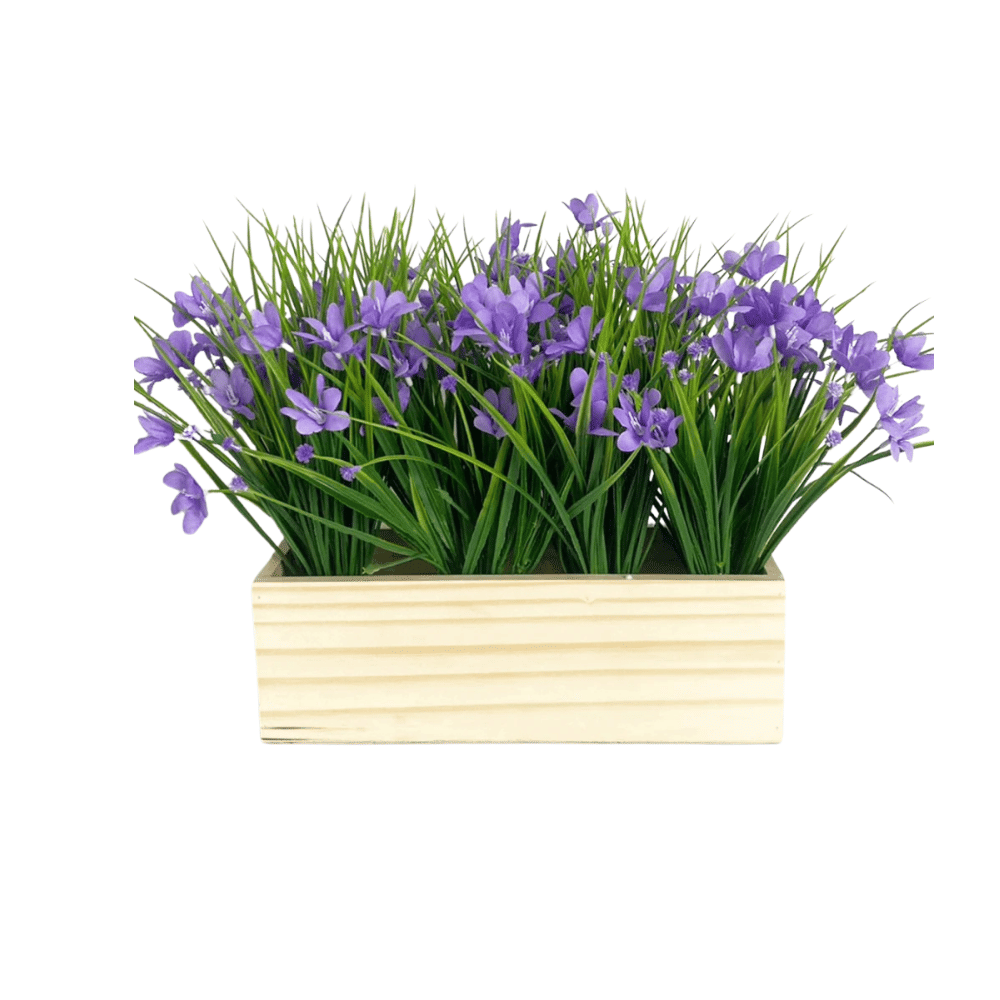 หญ้ามีดอกปลอม PIMARN รุ่น PID303 สูง 30 ซม.,สีม่วง,พร้อมกระถางไม้_0