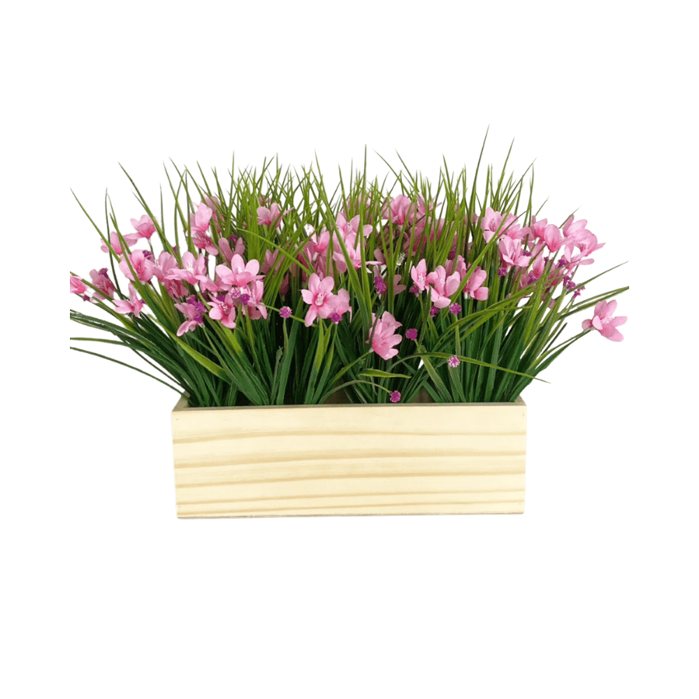 หญ้ามีดอกปลอม PIMARN รุ่น PID303 สูง 30 ซม.,สีม่วง,พร้อมกระถางไม้_0