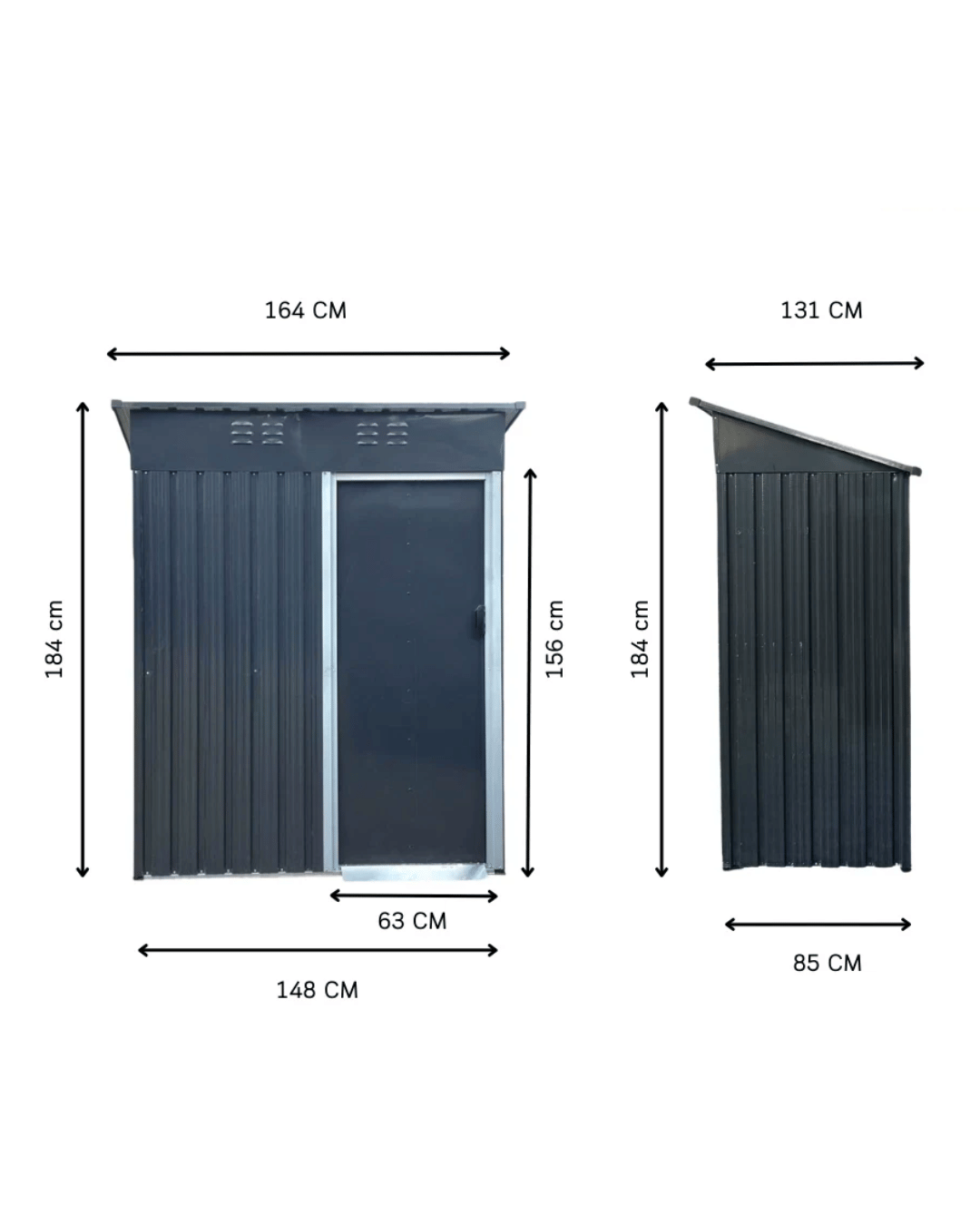 บ้านเก็บของกลางแจ้ง PIMARN รูปแบบ 1 ประตูสไลด์ 164X85X184 ซม._2