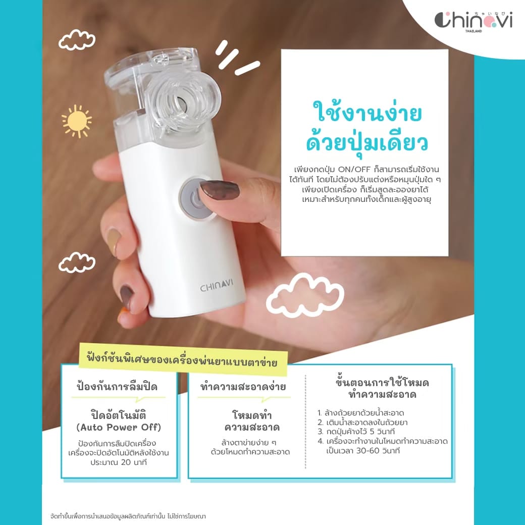 เครื่องพ่นยา แบบพกพา CHINAVI MESH NEBULIZER M11_2