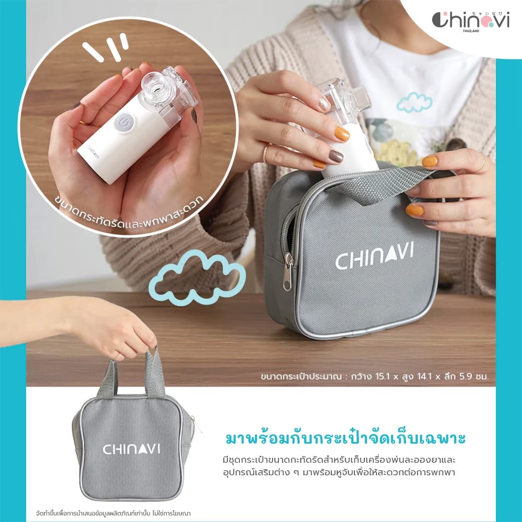 เครื่องพ่นยา แบบพกพา CHINAVI MESH NEBULIZER M11_5