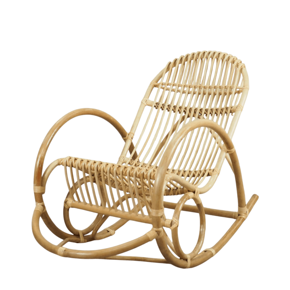 เก้าอี้โยก หวายแท้ PISAMAI รุ่น YOKYEK CHAIR ทรงมินิมอล ขนาด 85*120*85 ซม. สีธรรมชาติ