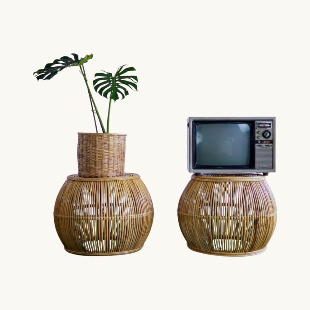 สตูล หวายแท้ PISAMAI รุ่น DIB STOOL สไตล์ TROPICAL ขนาด 52*52*58 ซม. สีธรรมชาติ