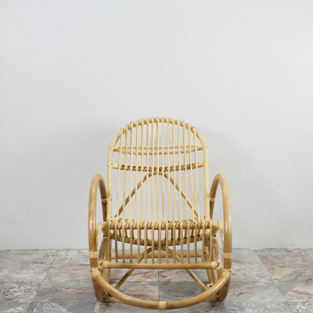 เก้าอี้โยก หวายแท้ PISAMAI รุ่น YOKYEK CHAIR ทรงมินิมอล ขนาด 85*120*85 ซม. สีธรรมชาติ