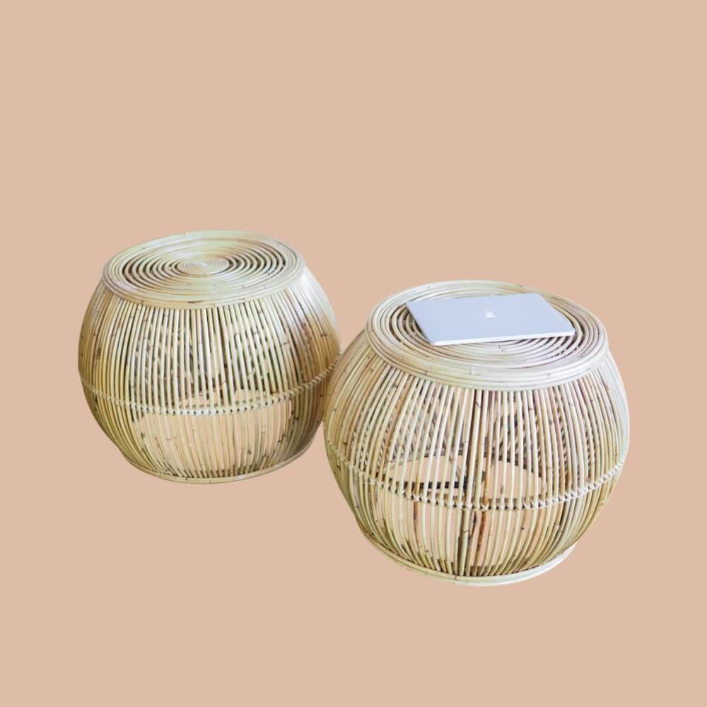 สตูล หวายแท้ PISAMAI รุ่น DIB STOOL สไตล์ TROPICAL ขนาด 52*52*58 ซม. สีธรรมชาติ