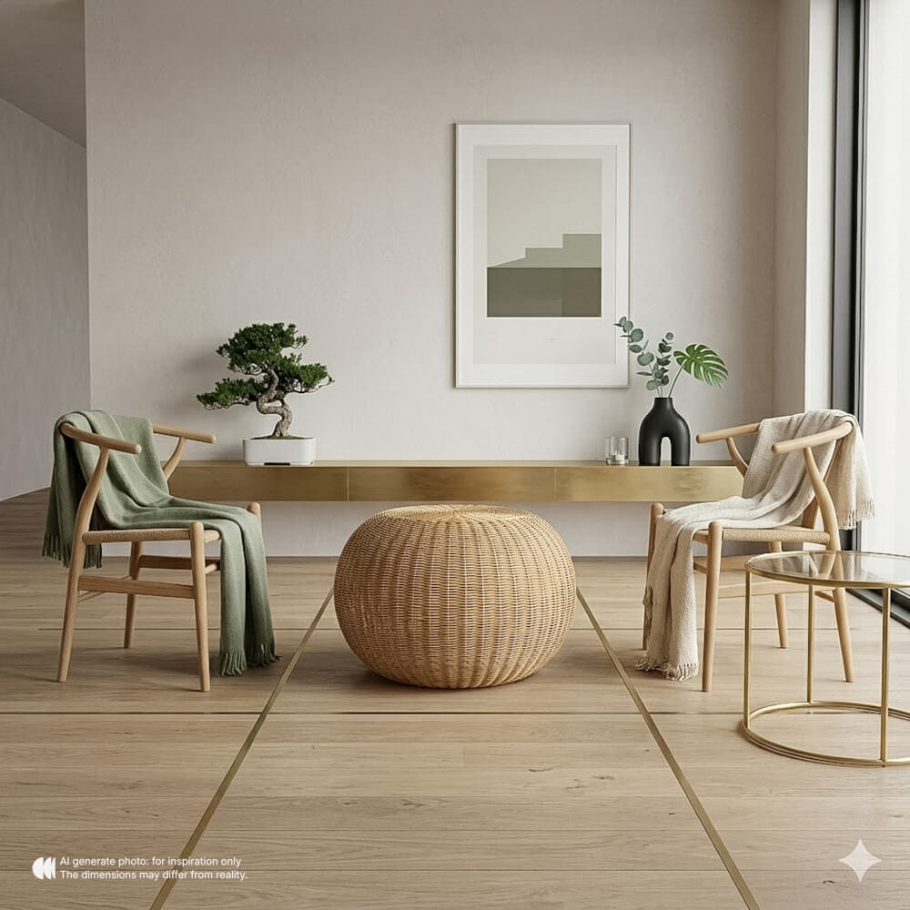 สตูล หวายแท้ PISAMAI รุ่น TOM STOOL สไตล์ CLASSIC ขนาด 70*70*52 ซม. สีธรรมชาติ