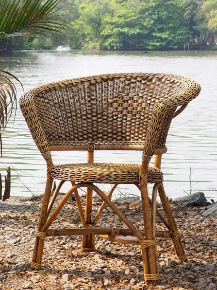 เก้าอี้พักผ่อน หวายแท้ PISAMAI รุ่น AKONG CHAIR ทรงคลาสสิค_4