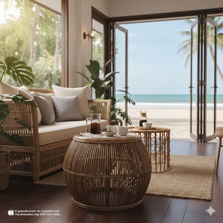 สตูล หวายแท้ PISAMAI รุ่น DIB STOOL สไตล์ TROPICAL ขนาด 52*52*58 ซม. สีธรรมชาติ_5