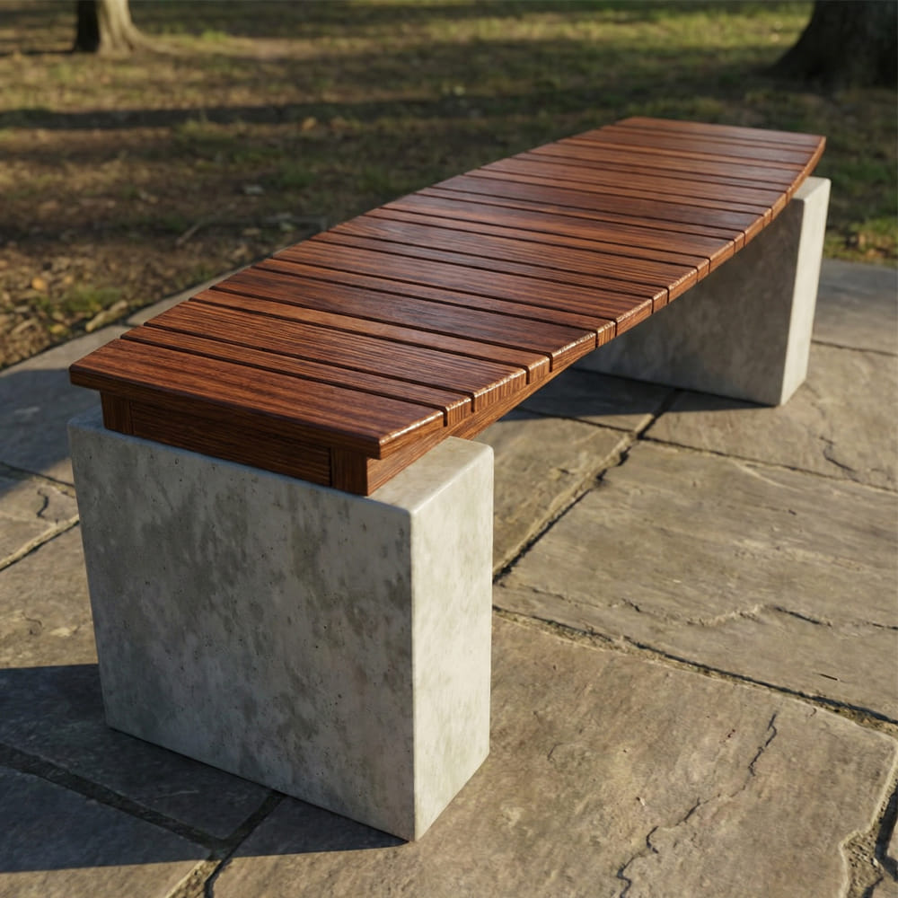 ม้านั่งสนาม NATUREANDTREND เลนส์นูน สี MODERN OAK_4