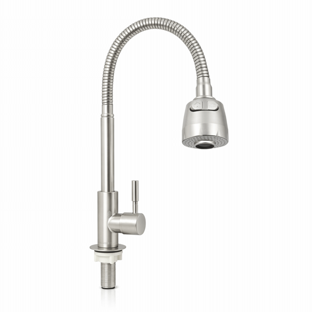 ก๊อกซิงค์เดี่ยวเคาน์เตอร์ DINOSAUR WASHTUB รุ่น YS45/5 สีเงิน_4