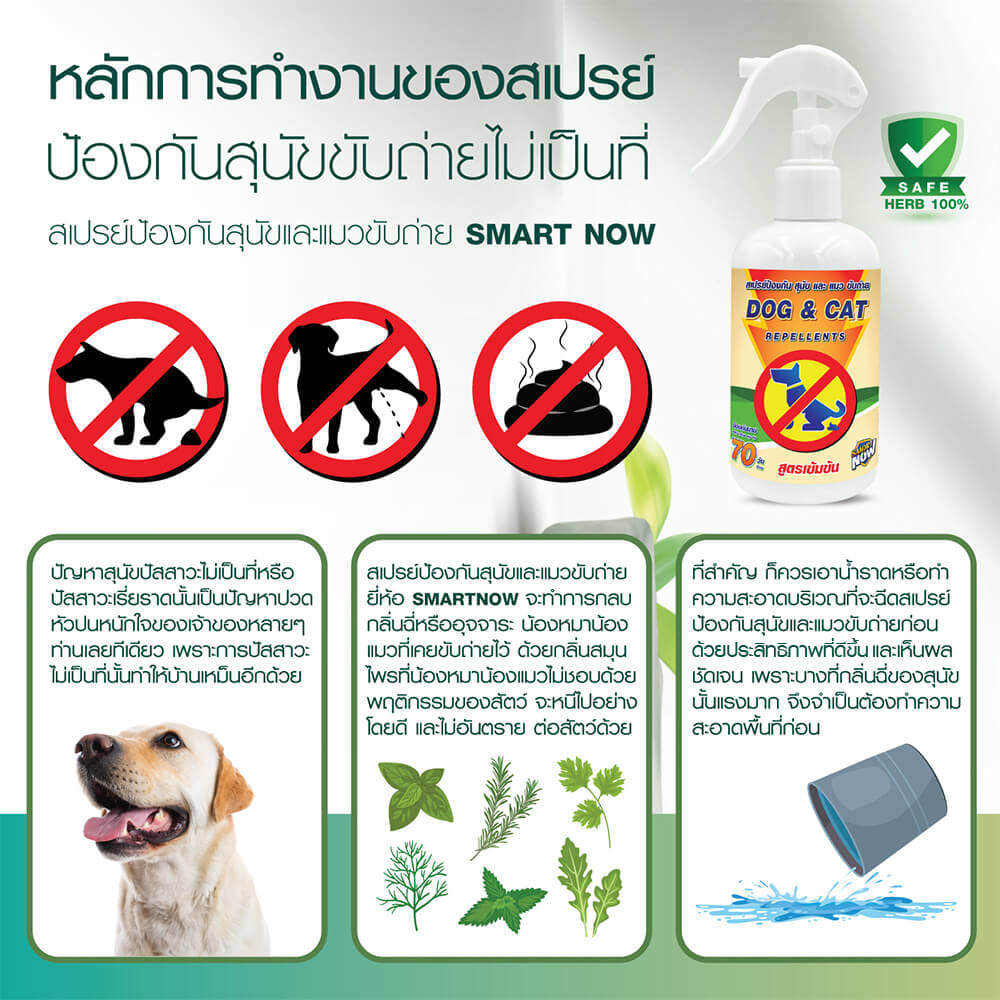 สเปรย์สมุนไพรป้องกันสุนัขและแมวขับถ่าย SMARTNOW 250 มล._2