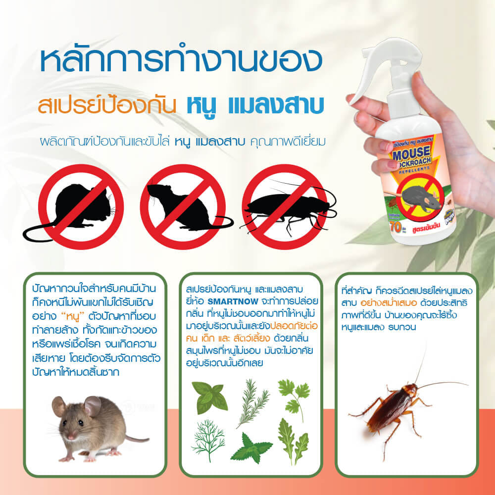 สเปรย์สมุนไพรไล่หนู แมลงสาบ SMARTNOW 250 มล._2