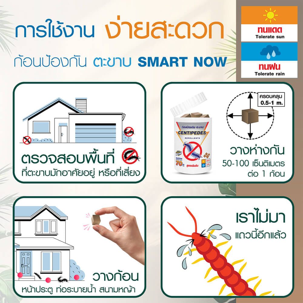 ก้อนป้องกันตะขาบ SMARTNOW บรรจุ 30 ก้อน/กระปุก