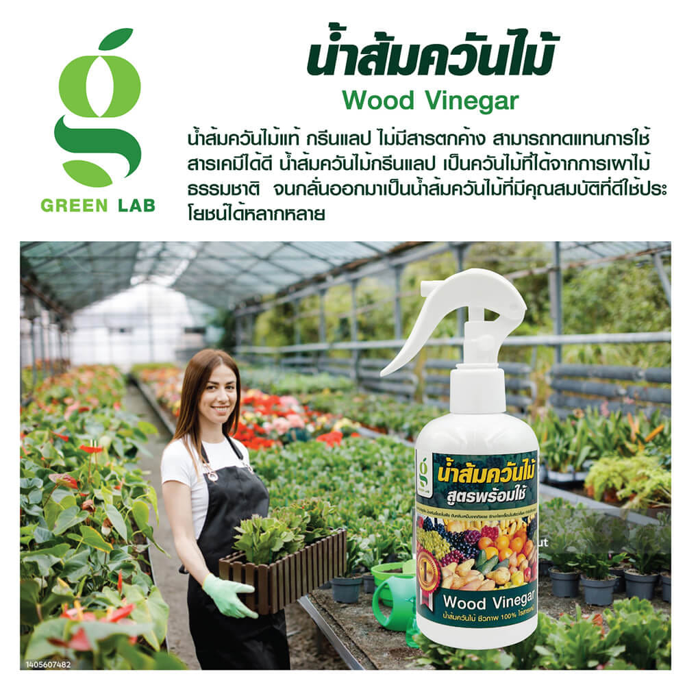 สเปรย์น้ำส้มควันไม้กำจัดแมลง GREEN LAB สูตรพร้อมใช้ น้ำส้มควันไม้แท้ 100% ขนาด 250 มล_1