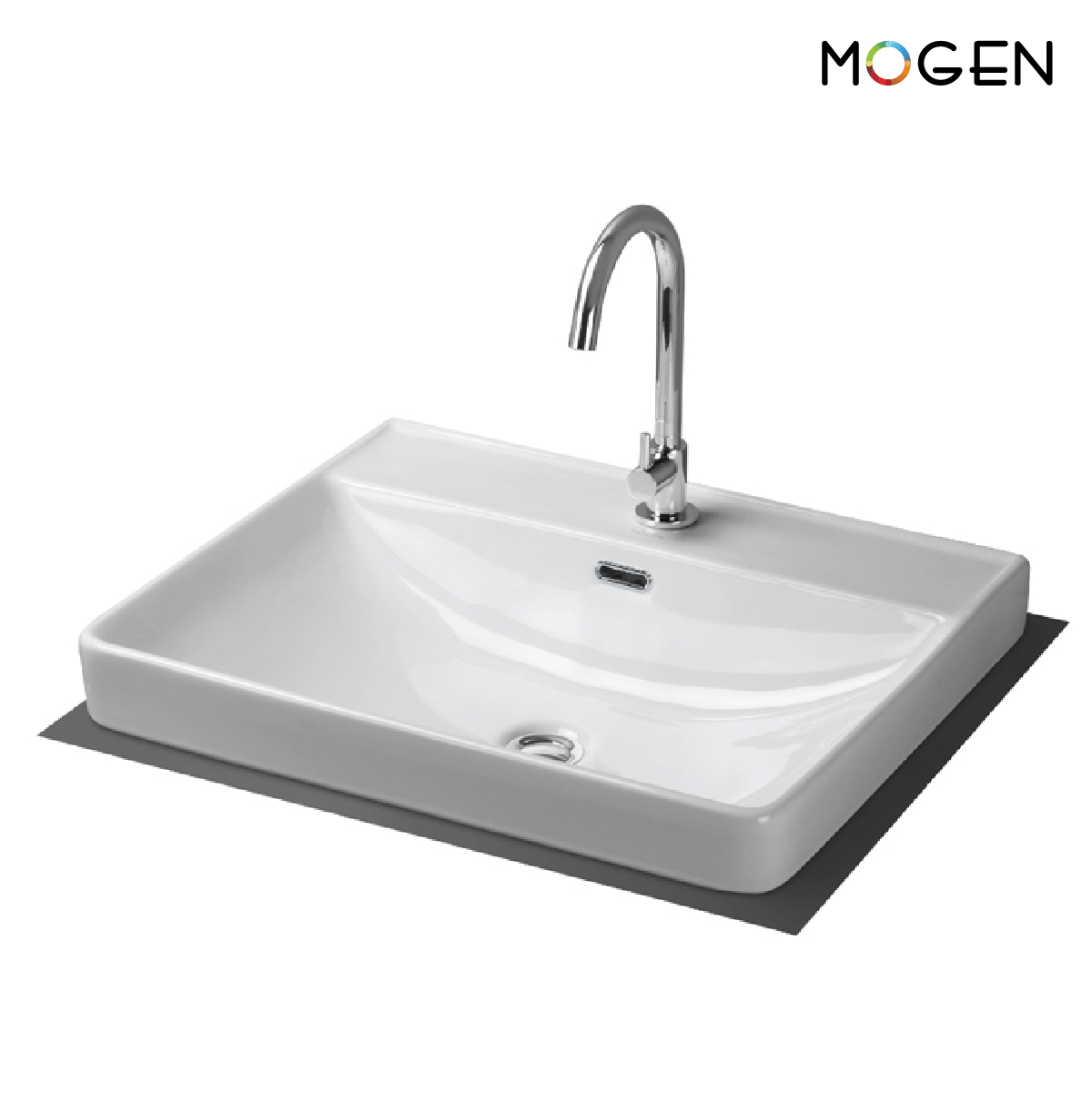 อ่างล้างหน้า ชนิดวางบนเคาน์เตอร์ MOGEN MA433  สีขาว_0