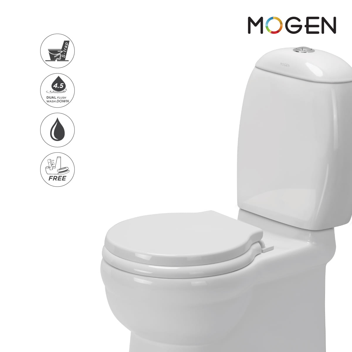สุขภัณฑ์ 2 ชิ้น สำหรับเด็ก  MOGEN รุ่น MTK03 3/4.5 ลิตร สีขาว_2