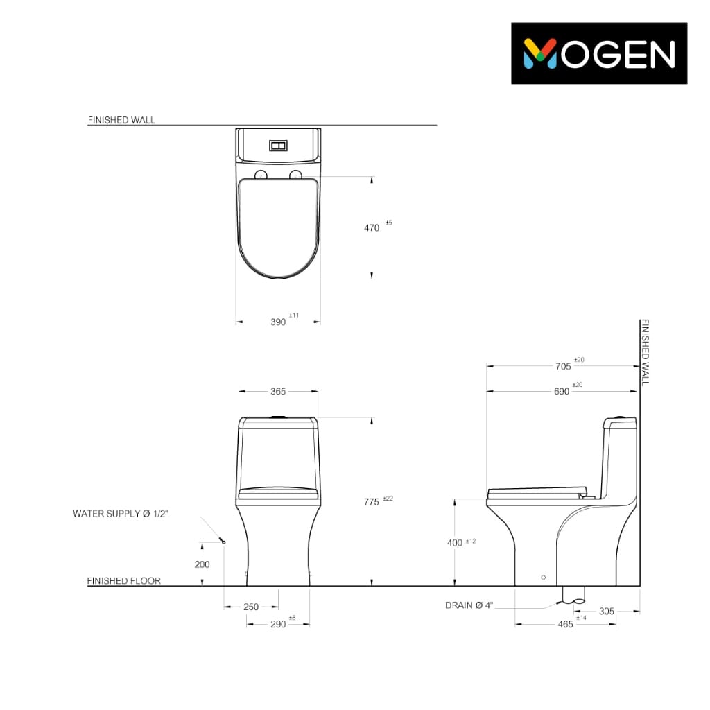 สุขภัณฑ์ชิ้นเดียว MOGEN รุ่น MO69(ECO) ฝา SLOW สีขาว_4