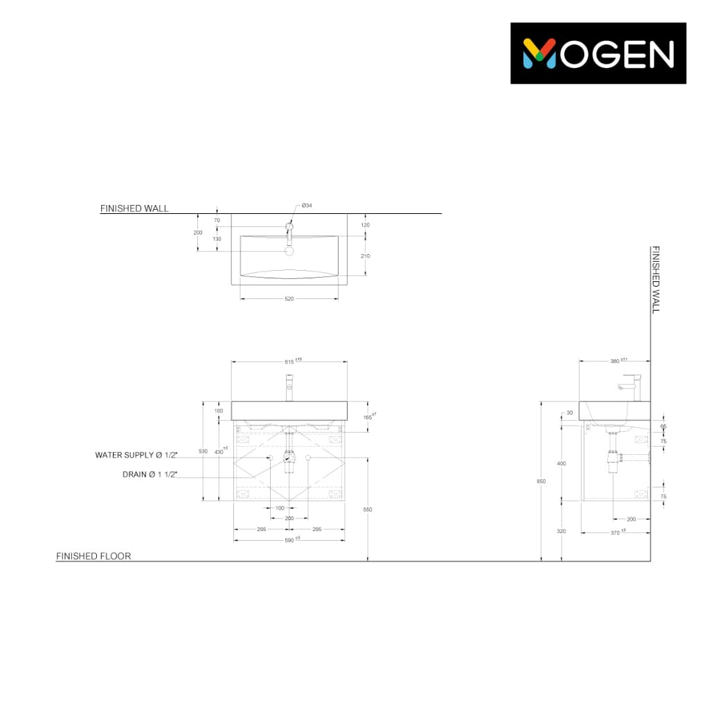 อ่างล้างหน้าพร้อมตู้กันน้ำ MOGEN รุ่น LFU33060U24(SP)  60 ซม.  ลายไม้_4