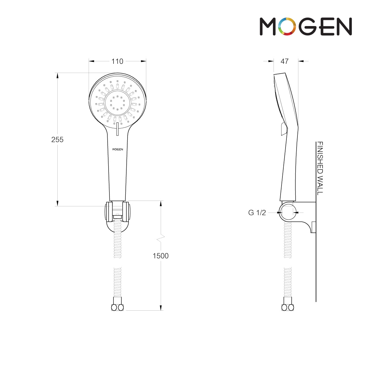 ชุดฝักบัวสายอ่อน MOGEN SWH03 สีโครเมี่ยม_4