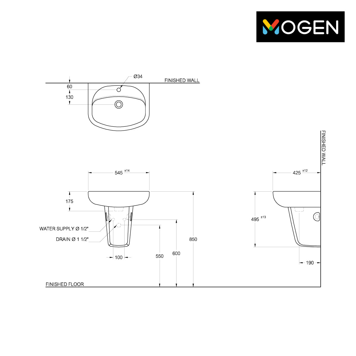อ่างล้างหน้าแขวนผนัง พร้อมขาตั้งแขวน MOGEN รุ่น MA142 สีขาว_5