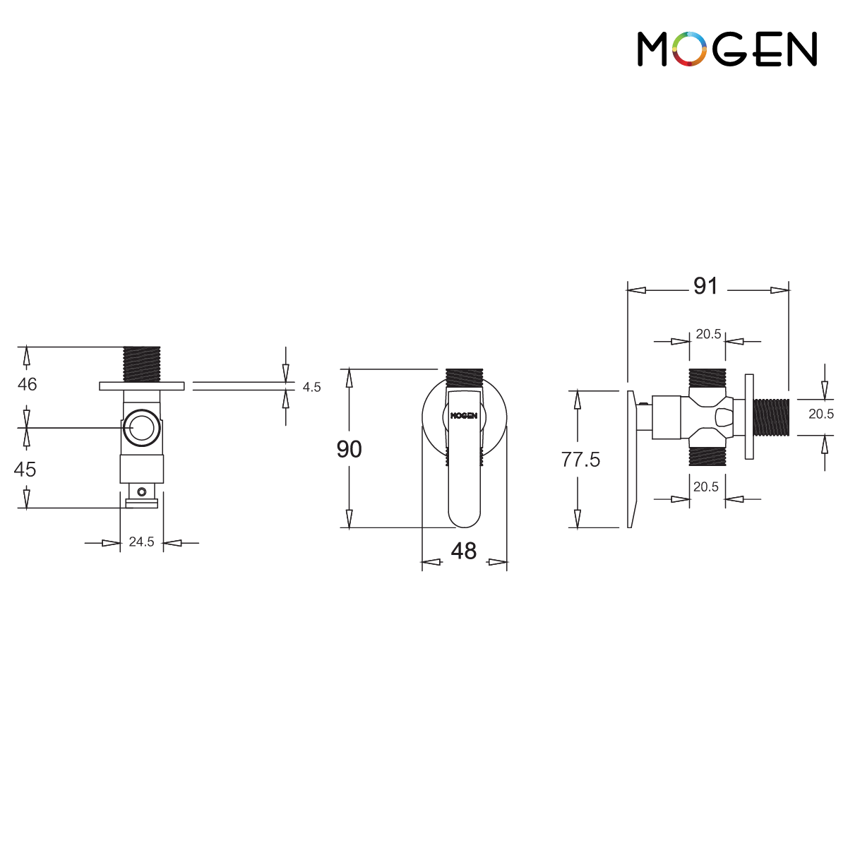 วาล์วฝักบัว 2 ทาง MOGEN SPV09_6