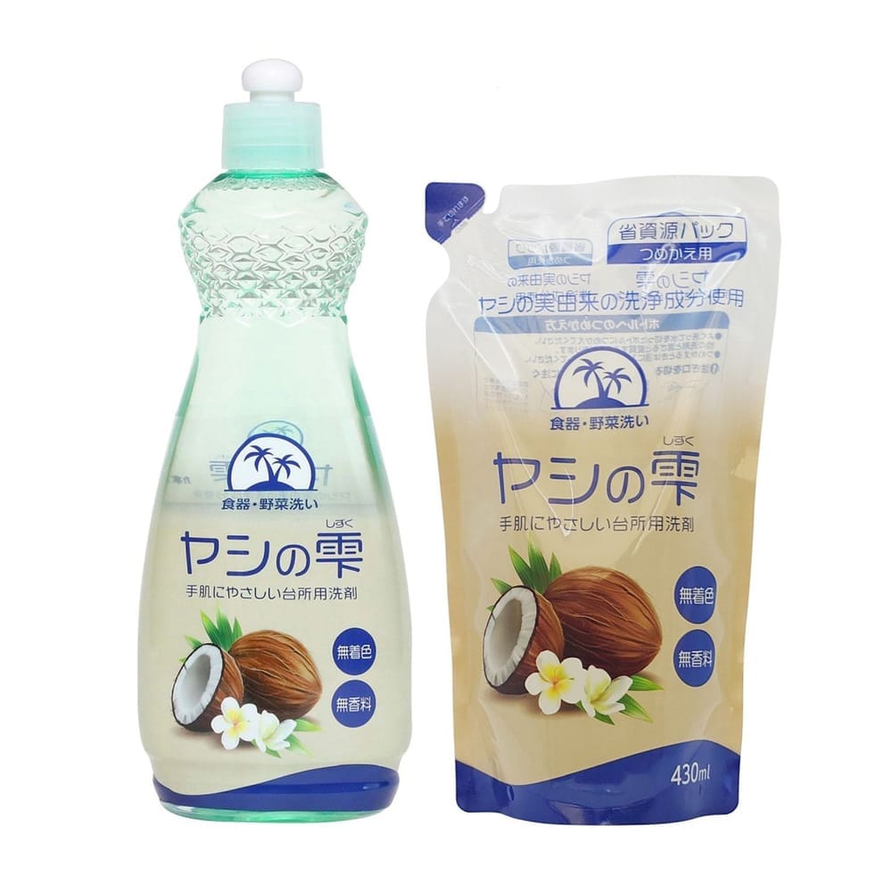 น้ำยาล้างจาน แพ็คสุดคุ้ม YASHI-NO-SHIZUKU แบบขวด 600 มล. + ถุงเติม 430 มล.